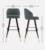 Bloom Suede Bar Chair in Blue Colour