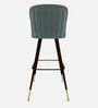 Bloom Suede Bar Chair in Blue Colour