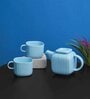 Bloom Tea Trio Set of 3 Cerulean matt