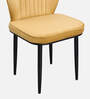 Bloom Velvet Fabric Dining Chair in Mustard Colour