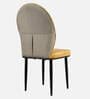 Bloom Velvet Fabric Dining Chair in Mustard Colour