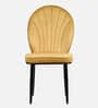 Bloom Velvet Fabric Dining Chair in Mustard Colour