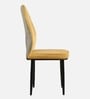 Bloom Velvet Fabric Dining Chair in Mustard Colour