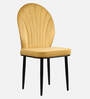 Bloom Velvet Fabric Dining Chair in Mustard Colour