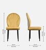Bloom Velvet Fabric Dining Chair in Mustard Colour