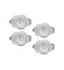 Petalgrace Napkin Rings-Silver (Pack Of 4)