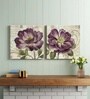 Blooming Flower Multicolour Synthetic Wood Framed Canvas Art Print