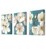 Blossom Apricot White & Blue Engineered Wood (Set of 3) Art Panels