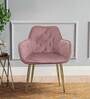 Blossom Fabric Lounge Chair in Dusty Pink Colour