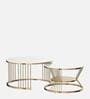 Blossom Metal Nest of Tables in White Finish (Set Of 2)
