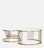 Blossom Metal Nest of Tables in White Finish (Set Of 2)