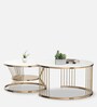 Blossom Metal Nest of Tables in White Finish (Set Of 2)