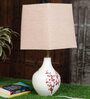 Blossom Table Lamp with Frustum shaped Beige colour Lampshade