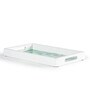 Blossom White & Green Wood Serving Tray