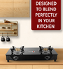 BlowHot Ruby 2 Burners Gas Stove Manual Ignition Heavy Brass Burners, Heavy Black Powder Coated Body