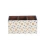 Blue & Beige Mdf Wood Square 1 Pcs Cutlery Holder