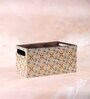 Blue & Beige Mdf Wood Square 1 Pcs Cutlery Holder