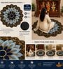 Blue & Black 23x23 Inch Lotus Mandala 7D Rubber Printed Rangoli Floor Mat
