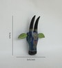 Blue & Black Handcrafted Cow Sclupture Mango Wood Wall Mask