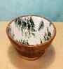 Blue & Brown Acacia Wood  Serving Bowls