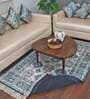 Blue Persian Faux Silk 5 ft x 7 ft Hand Woven Carpet