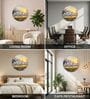 Blue & Gold 7 Horses Round Wall Art 15 Inch