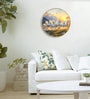 Blue & Gold 7 Horses Round Wall Art 15 Inch