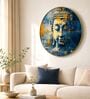 Blue & Gold Buddha Round Wall Art 15 Inch