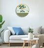 Blue & Gold Deer Round Wall Art 15 Inch