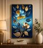 Blue & Gold Flower Rectangular Wall Art 12 x 18 Inch