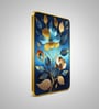 Blue & Gold Flower Rectangular Wall Art 12 x 18 Inch