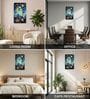 Blue & Gold Flower Rectangular Wall Art 12 x 18 Inch