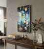 Blue & Gold Flower Rectangular Wall Art 12 x 18 Inch