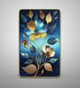 Blue & Gold Flower Rectangular Wall Art 12 x 18 Inch