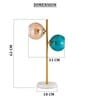 Blue & gold Glass Aurora Duo Globe Lamp