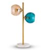 Blue & gold Glass Aurora Duo Globe Lamp