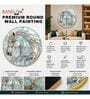 Blue & Gold Horse Round Wall Art 15 Inch