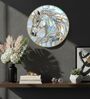 Blue & Gold Horse Round Wall Art 15 Inch