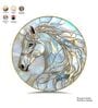 Blue & Gold Horse Round Wall Art 15 Inch