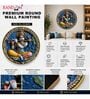 Blue & Gold Krishna Round Wall Art 15 Inch