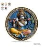 Blue & Gold Krishna Round Wall Art 15 Inch