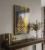Blue & Gold Leaf Rectangular Wall Art 12 x 18 Inch