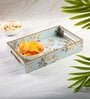 Blue & Gold MDF Wood Blue Bird  Rectangle Serving Tray