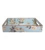 Blue & Gold MDF Wood Blue Bird  Rectangle Serving Tray
