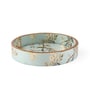 Blue & Gold MDF Wood Blue Gird  Round Serving Tray