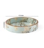 Blue & Gold MDF Wood Blue Gird  Round Serving Tray