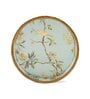 Blue & Gold MDF Wood Blue Gird  Round Serving Tray