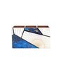 Blue & Gold Mdf Wood Rectangle 1 Pcs Cutlery Cum Tissue Holder