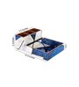 Blue & Gold Mdf Wood Rectangle 1 Pcs Cutlery Cum Tissue Holder