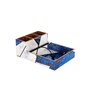 Blue & Gold Mdf Wood Rectangle 1 Pcs Cutlery Cum Tissue Holder